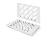 Ventilation Grille, Silver, Ventilation Grille Can Help Ventilate Cabinet Rectangular 150 x 250 mm Cabinets and Bedrooms with Screws for Cabinets Doors Shoe Racks Dressers (2 Pieces)