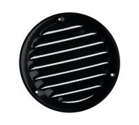 Ventilation Grille with Insect Protection Round Metal 100mm (4") Diameter Black Exterior Dimensions 140 mm