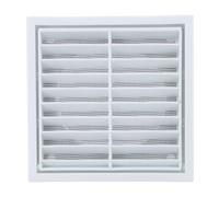 Ventilation Grille with Insect Protection - White Louvred Wall Vent Grille, End Grille, Insect Protection Grille - Square Soffit Air Vent Louver, White Metal Vent Cover, Grille Cover, Wall Grille