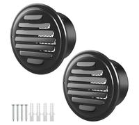 Ventilation Grilles 2pcs Round Stainless Steel Vent Grille Exterior Wall Duct Ventilation Cover Built-in Mesh Screen(3inch Black 2pcs)