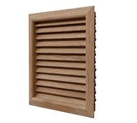 Ventilation LGES160T Square Ventilation Grille in Teak Wood, recessed, Dimensions 172 x 172 mm