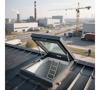 Ventilation Roof Access Hatch with Aluminum Window Flush Mount Security Door for Flat Roof Ideal for Attics & Sun Rooms (33.5x39.4in 85x100cm)