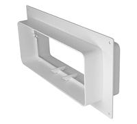 Ventilation Wall Plate with Channel, 220mm x 55mm, White Plastic Duct Connector