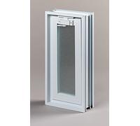 Ventilation window for inserting into a wall of glass, brick or concrete blocks | Dimensions 19 x 38.4 x 8 cm | Replaces 2 glass blocks 19 x 19 x 8 cm | Sale unit 1 window