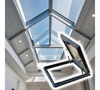 Venting Skylight Escape Hatch Panel - 65x65cm Rainproof Transparent Design for Attics & Sun Rooms, Boost Natural Light & Ventilation, Perfect for Residential Use