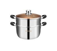 VENTION 2 Tier Food Steamer for Cooking, 22 CM Stainless Steel Vegetable Steamer, 3.1 L Double Layer Tamale Steamer Pot, Steamer with Basket for Crab