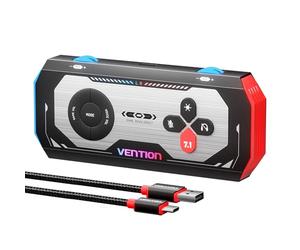 VENTION 7.1 Gaming DAC External USB Sound Card, 7.1 Virtual Surround Sound, 24bit/192KHz, RGB Light System, Gaming Audio Amplifier Compatible with PS5, PS4, Xbox One, Nintendo Switch, PC, Headset