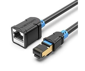 VENTION Cat6 Ethernet Extension Cable 2m Round Ethernet Extender 1000Mbps Male to Female Patch Cord Connector Gigabit Lan Network STP Network Cable for PC Switch Router Support Cat6 / Cat5e / Cat5