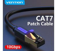Vention Ethernet Cable RJ 45 Cat7 Lan Cable STP RJ45 Network Cable for Cat6 Compatible Patch Cord for Router Cat7 Ethernet Cable Black Round Cable