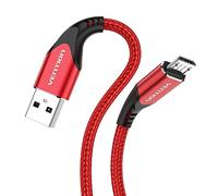 VENTION Micro USB Cable 1M - Kindle Fire Tablet Charger Cable UK Nylon Braided Android Short Micro USB Charger Cable for Samsung Galaxy S6 S7 S5 J7 J5 J3 Tablet PS4 Xbox Controller Charging Cable(Red)