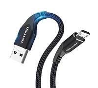 VENTION Micro USB Cable 1M - Kindle Fire Tablet Charger Cable UK Nylon Braided Android Short Micro USB Charger Cable for Samsung Galaxy S6 S7 S5 J7 J5 Tablet PS4 Xbox Controller Charging Cable(Black)