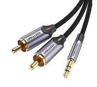 VENTION RCA to 3.5mm Cable 0.5m Nylon Braided Phono 3.5mm Jack Stereo to 2 RCA Lead Audio Y Splitter Aux Cable Compatible with DJ Controller Hi-Fi Amplifier Speaker