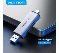 Vention SD Card Reader USB Type C to Micro SD TF Card Adapter for Laptop Accessories Phone Smart Memory USB 3.0 SD Card Adapter 2 in 1 ABS 1 Piece