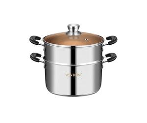 VENTION Stainless Steel Steamer Cooking 20cm for Induction Hob, Small Vegetable Steamer Pan, Couscous Pot 3.4 L
