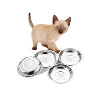 VENTION Stainless Steel Whisker Relief Cat Food Bowl, Shallow Metal Cat Bowls Set, 7-56 Oz Replacement Pet Cat Feeding Dishes for Raised/Elevated Stands, Work for Dog Plate, Dishwasher Safe