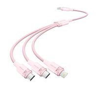 VENTION USB 2.0 A Male to 3-in-1 USB-C & Lightning & Micro-B Male 3A Cable 1.5m Pink Aluminium Alloy Type