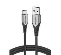 VENTION USB C Charger Cable 1.5M 60W, Nylon Braided USB C Fast Charging Cable Compatible with PS5 Controller, Xbox Controller, Kindle Paperwhite Fire Tablets, iPhone 16/15, Google Pixel 9/8/7