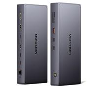 VENTION USB C Docking Station Dual Monitor 4K@60Hz, 11-in-1 DisplayLink Dock for MacBook Pro/Air/Mini M1/M2/M3/M4, Laptop Docking Station with 10Gbps USB A/C, HDMI, DP, PD 100W, SD/TF, RJ45