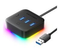 VENTION USB C Hub 4 Port USB Hub Multiport Adapter,5Gbps High Speed USB Splitter with LED Light, 4 Ports Powered USBC Hub for Laptop MacBook PC Supports 8TB (0.25m)