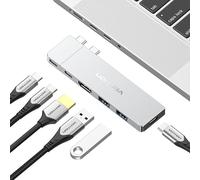 VENTION USB C Hub for MacBook Air & IPad, Detachable Magnetic USB-C Connector 80Gbps Thunderbolt 4 Docking Station with 8K HDMI, 140W MAX PD 6-in-2 USBC to Charging Multiport Adapter, Silver