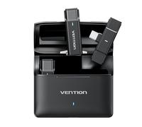 VENTION VENTON Wireless Lavalier Microphone, Noise Cancelling Lapel Microphone for iPhone 15/Android/PC, with 30H Charging Case, Max 656ft, 48kHz/24bit, USB C Lapel Mic for Podcast YouTube Vlogging