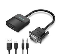 VENTION VGA to HDMI Adapter Converter with Audio 1080P 0.15m, dsub to hdmi Converter VGA to HDMI for monitor Adapter for Computer, Desktop, Laptop, PC, Monitor(ABS Shell)