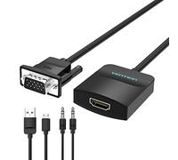 VENTION VGA to HDMI Adapter Converter with Audio 1080P 0.5m, ABS Shell VGA to HDMI for Monitor/TV