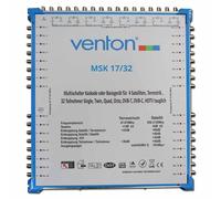 Venton Sat Multiswitch 17/32 MSK I Multiswitch Cascade for 32 Participants I Satellite Splitter 17 Inputs 32 Outputs - Full HD TV 4K 3D I Receive Digital & Terrestrial Signals I Includes Power Supply