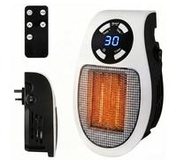 Ventox 500W Ceramic Fan Heater with Remote, Plug In Electric Heater, Adjustable thermostat, 12 Hour Timer and LED Display, 2 Fan Speeds, Overheat Protection, Suitable for Home, Office (White, 500W)