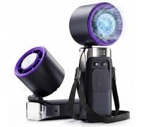 Ventox Rechargeable Handheld Fan, Grey-purple, 3600mAh Battery Up to 12H Cooling Mini Portable Fan with Lanyard, Digital Display, C Type USB Hand Held Fans 100 Speeds, 135° Adjustable Angle Airflow