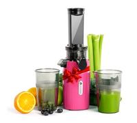 Ventray Ginnie Mini Cold Press Juicer, Small Slow Masticating Juicer for Vegetables and Fruits, High Juice Yield, Easy to Clean, Space-Saving, Fit for Personal/Travel/Picnic/Office - Pink