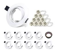 Ventryn 10x GU10 LED Recessed Round Downlight Fixed Spotlight Fitting in White Ventryn White