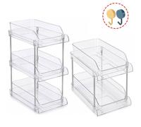 Ventryn 3 Tier CD DVD Storage Rack Clear Plastic Drawer Organizer Ventryn Clear