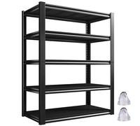 Ventryn 5 Tier Metal Storage Rack Shelving Unit For Garage Warehouse Shed in Black Ventryn Black