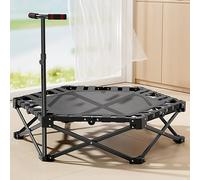 Ventryn Centra Folding 42 Inch Trampoline Rebounder Featuring Handrail in Black Ventryn Black