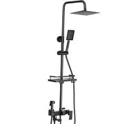 Ventryn Thermostatic Exposed Shower Mixer Twin head Large Square Bar Set in Black Ventryn Black