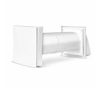 VENTS Telescopic Passive Wall Air Vent with Filter - 100 mm Adjustable Intake Vent for Condensation Control, No Wiring Required, White