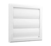 Vents 100 mm White Plastic Gravity Wall Grille with Non-Return Shutter and 4 inch Round Spigot for Bathroom Kitchen Cooker Hood Extractor Fan Ducting Air Hose Wall Ventilation