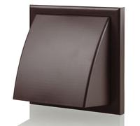 Vents 100mm Brown External Cowled Grille - 155 x 155mm Diameter Cowled GrilleWith Gravity Flap for Extractor Fans & Ventilation Ducting
