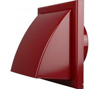 Vents 100mm Cottage Red Cowled External Wall Vent Cover with Gravity Flap | 155 x 155mm Faceplate For Extractor Fan Outlets And Standard Ventilation Ducting.