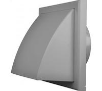 Vents 100mm Grey Cowled External Wall Vent Cover with Gravity Flap