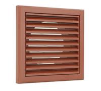 Vents 100mm Terracotta Fixed Blade Vent Grille with Fly Mesh - 155x155mm Diameter Wall or Ceiling Air Vent Cover for Bathroom Ventilation