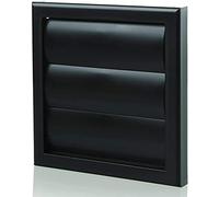 Vents 125mm Black Gravity Shutter Grille - 185 x 185mm Diameter External Vent Cover for Bathroom, Kitchen, Extractor Fans & Ducting