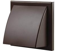 Vents 125mm Brown Cowled External Wall Vent Cover | 185 x 185mm Overall Size, Suitable For Bathroom, Kitchen And Cooker Hood Ventilation