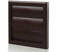 Vents 125mm Brown Gravity Shutter Grille - 185 x 185mm Diameter External Vent Cover for Bathroom, Kitchen, Extractor Fans & Ducting