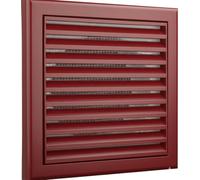 Vents 125mm Cottage Red Fixed Blade External Wall Vent Grille - 185 × 185 mm Diameter Vent Cover for Bathroom & Ventilation Ducting