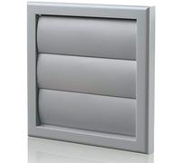 Vents 125mm Grey Gravity Shutter Grille - 185x185mm Diameter External Vent Cover for Bathroom, Kitchen, Extractor Fans & Ducting