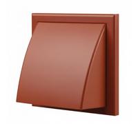 Vents 125mm Terracotta Cowled External Wall Vent Cover - 185 x 185mm Diameter Vent for Bathroom, Kitchen & Cooker Hood Ventilation