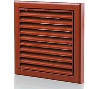 Vents 125mm Terracotta Fixed Blade External Wall Vent Grille - 185 × 185 mm Diameter Vent Cover for Bathroom & Ventilation Ducting
