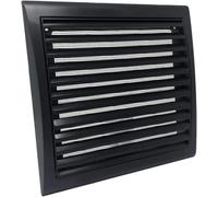 Vents 150 x 150 mm Black Wall Vent Grille with Fly Mesh | Square External Cover For Air Inlet Or Outlet Use With Ventilation Ducting.